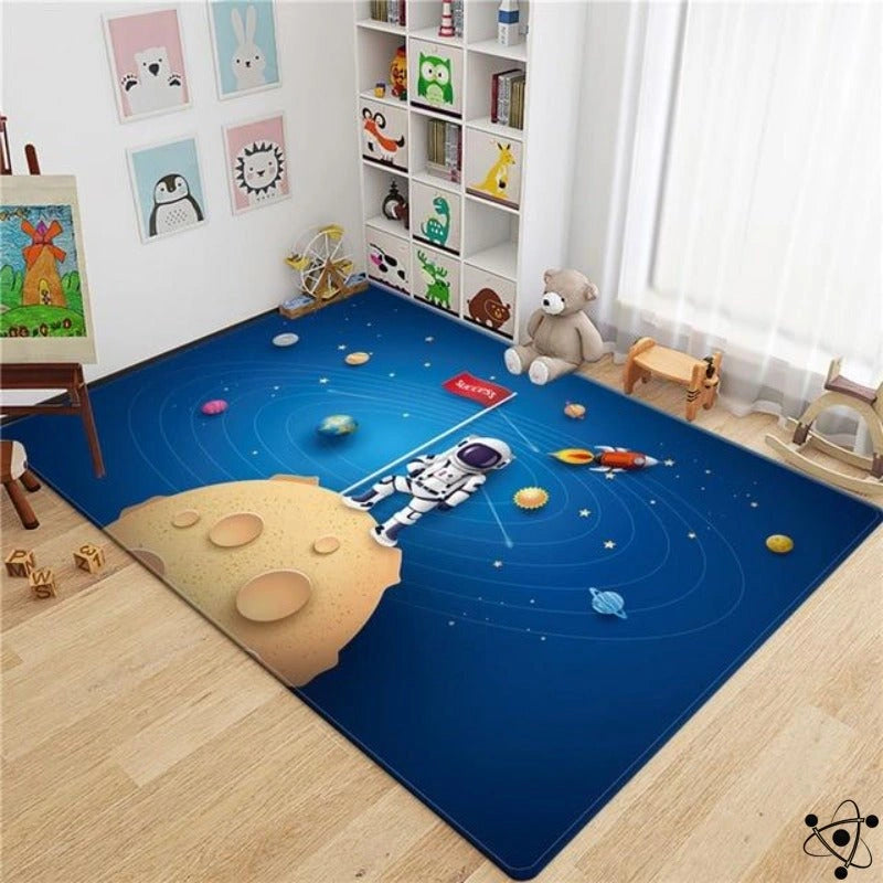 3D Moon Rug Science Decor