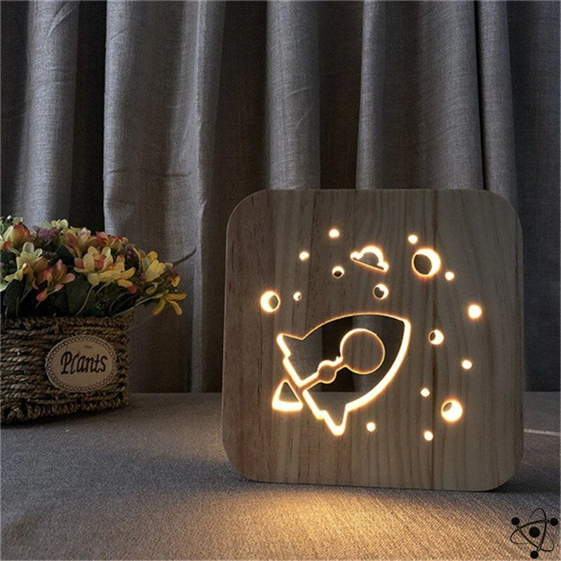 3D Rocket Night Light Science Decor