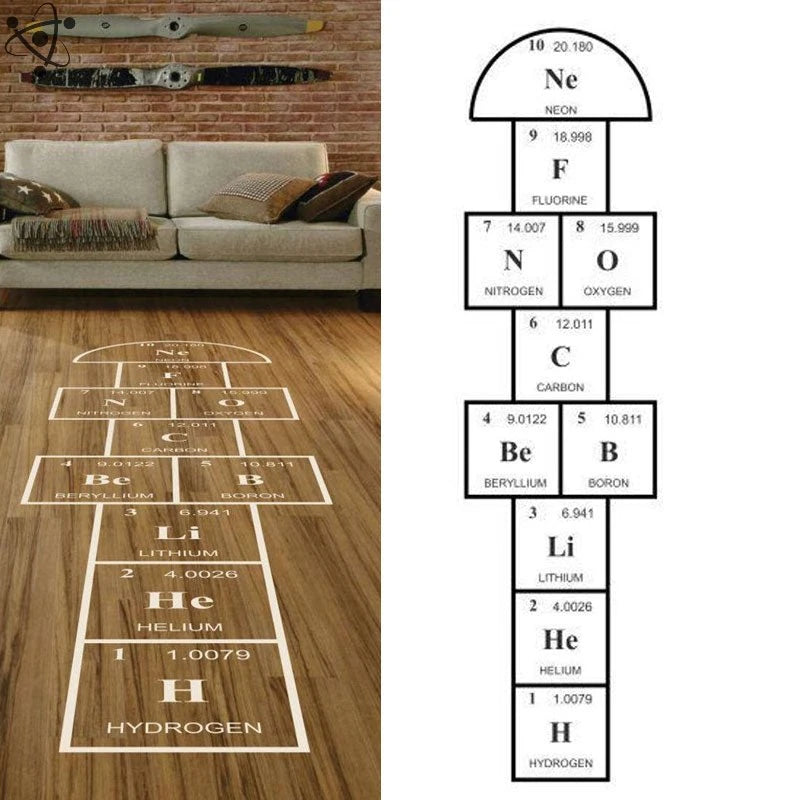 Chemistry Hopscotch Wall Sticker Science Decor