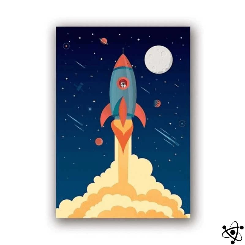 Children'S Rocket Poster Science Decor