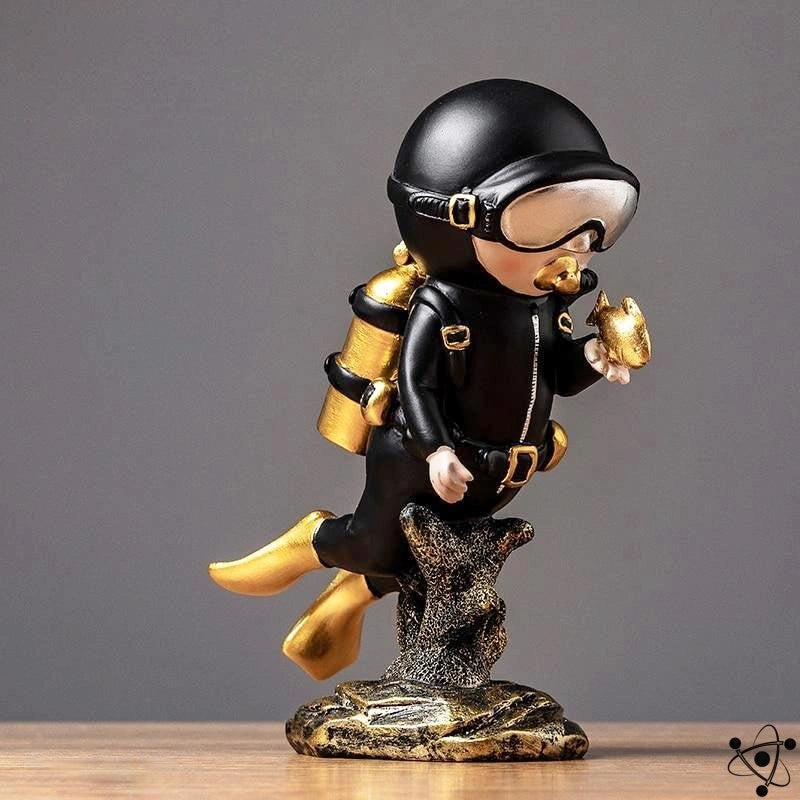 Coral & Fish Divers Figurine Science Decor
