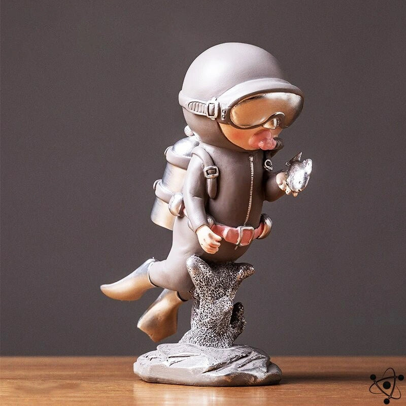 Coral & Fish Divers Figurine Science Decor