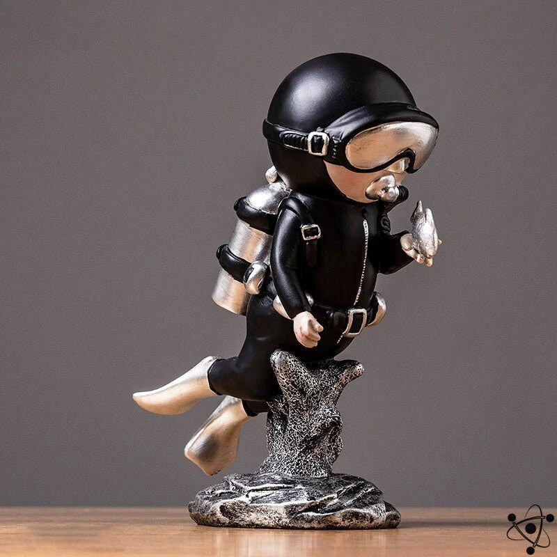Coral & Fish Divers Figurine Science Decor