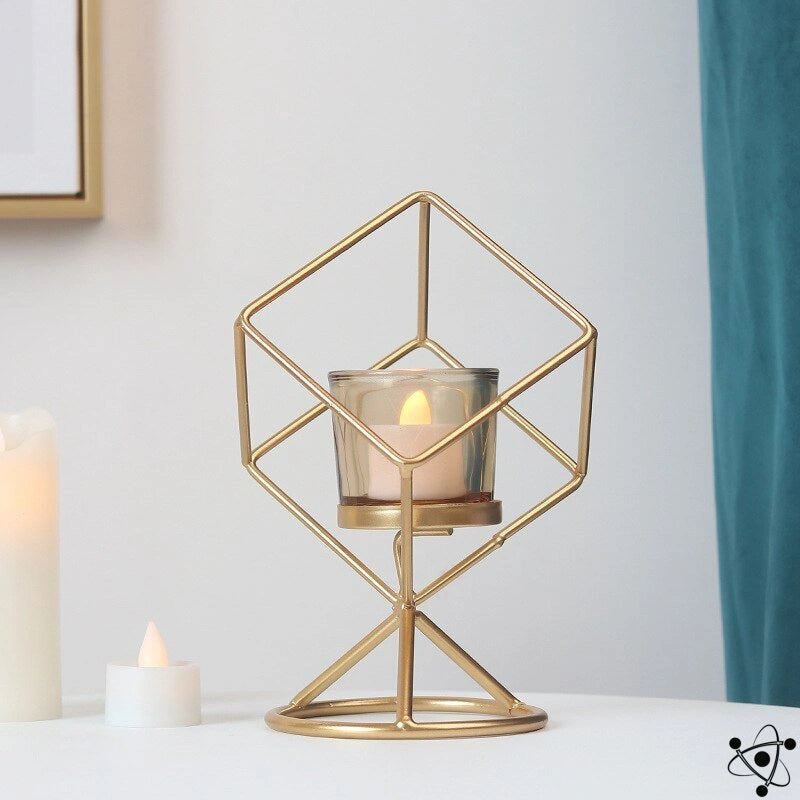 Cubic Structure Candle Holders Science Decor