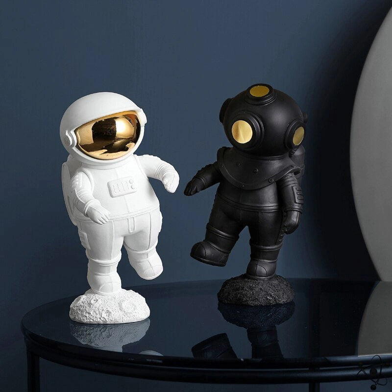 Diver & Astronaut Figurine Science Decor
