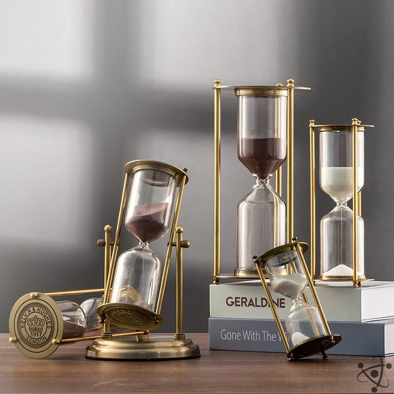 European Retro Metal Hourglass Science Decor
