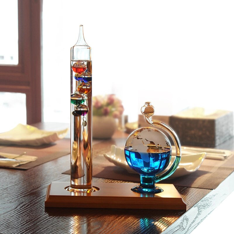 Galileo Thermometer with Barometric Ball Science Decor