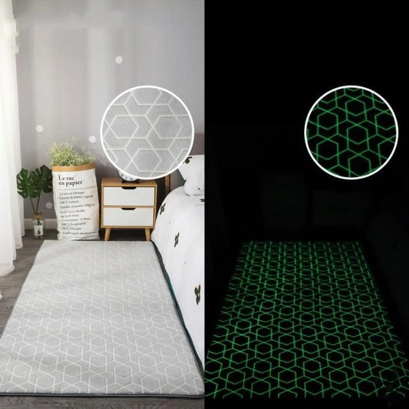Geometric Glow-in-the-Dark Rug Science Decor