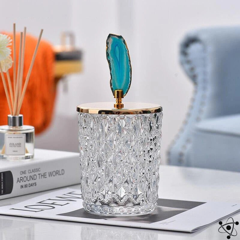 Glass Jar and Agate Stone Science Decor