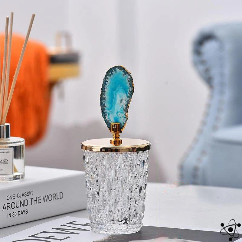 Glass Jar and Agate Stone Science Decor