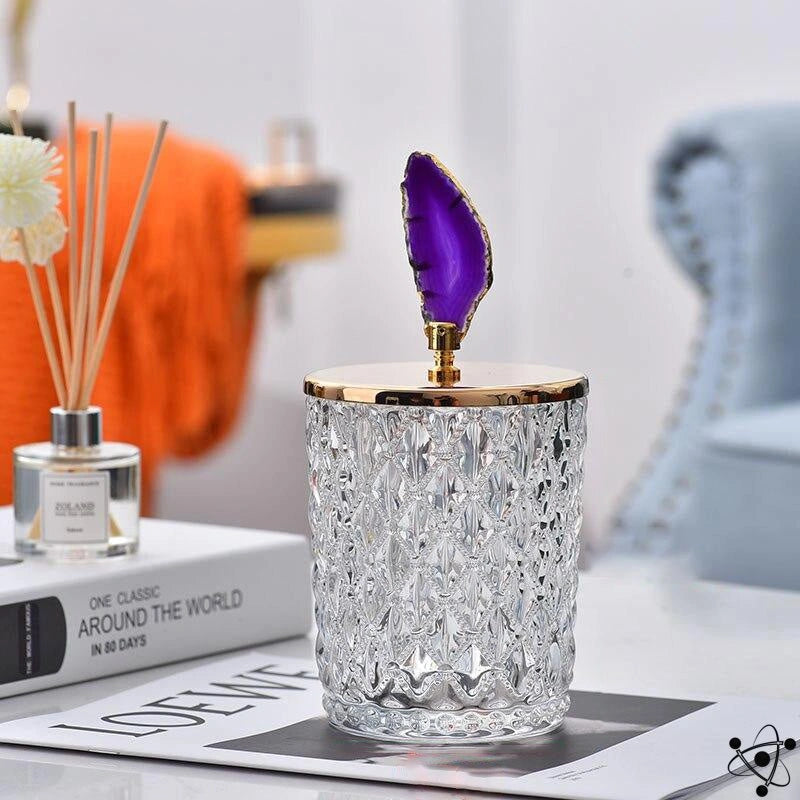 Glass Jar and Agate Stone Science Decor