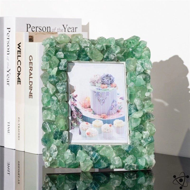 Green Fluorite Photo Frame Science Decor