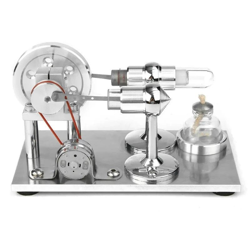 Candle-Powered Stirling Engine Science Decor