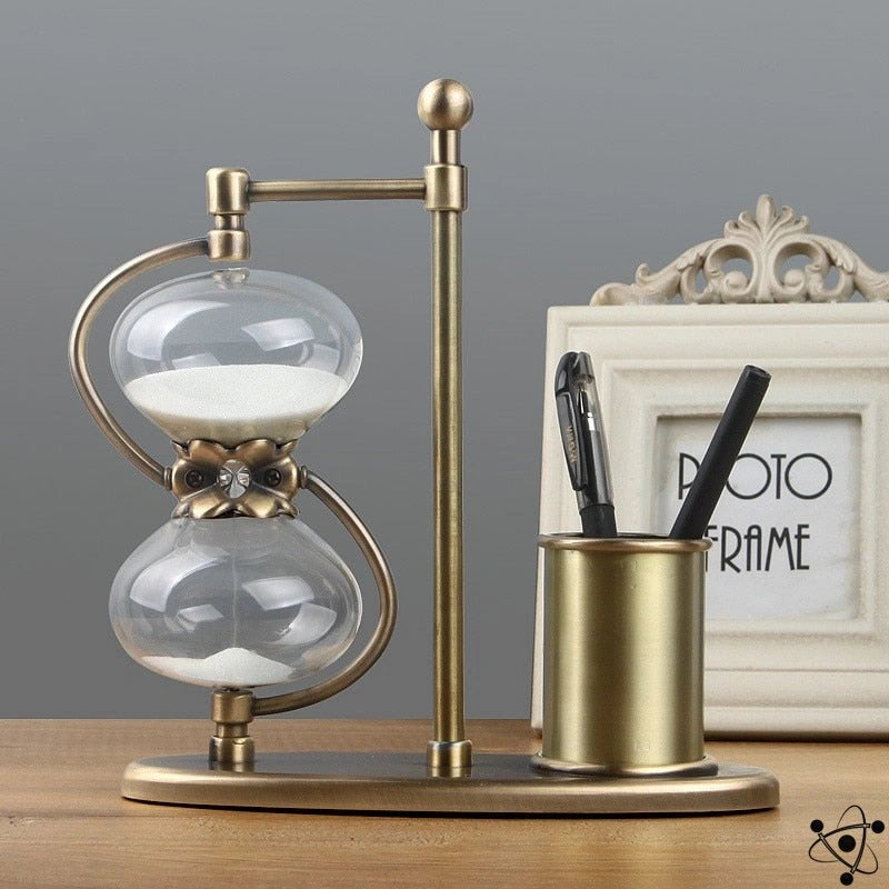 Hourglass Pen Holder Science Decor