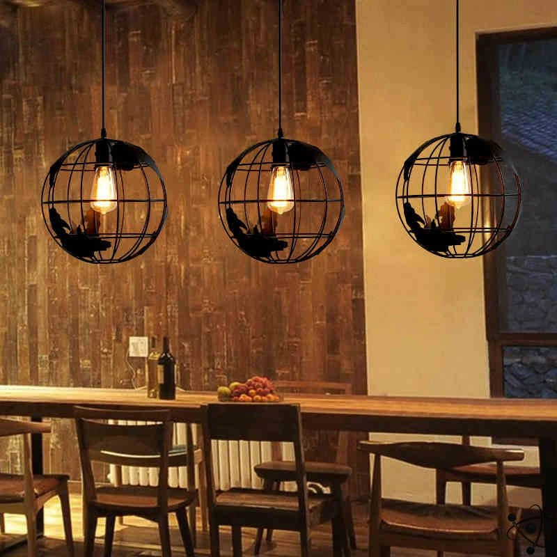 Industrial Globe Chandelier Science Decor