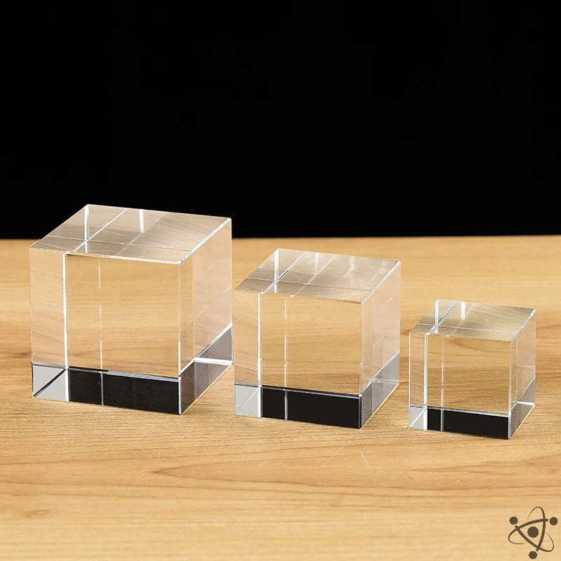 Large Optical Glass Cube Prism Science Decor
