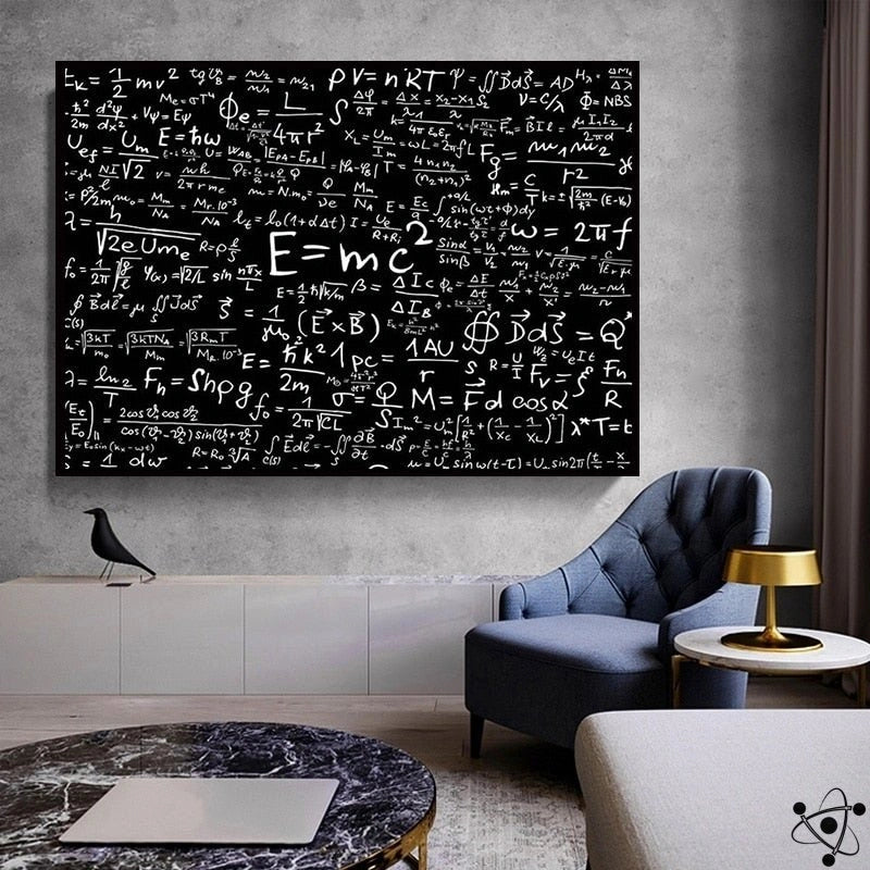 Mathematical Equation Poster E=Mc² Science Decor