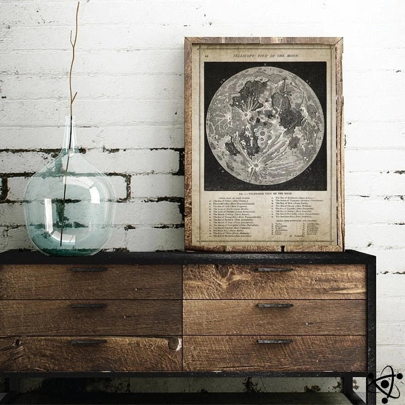 Moon Map Poster Science Decor