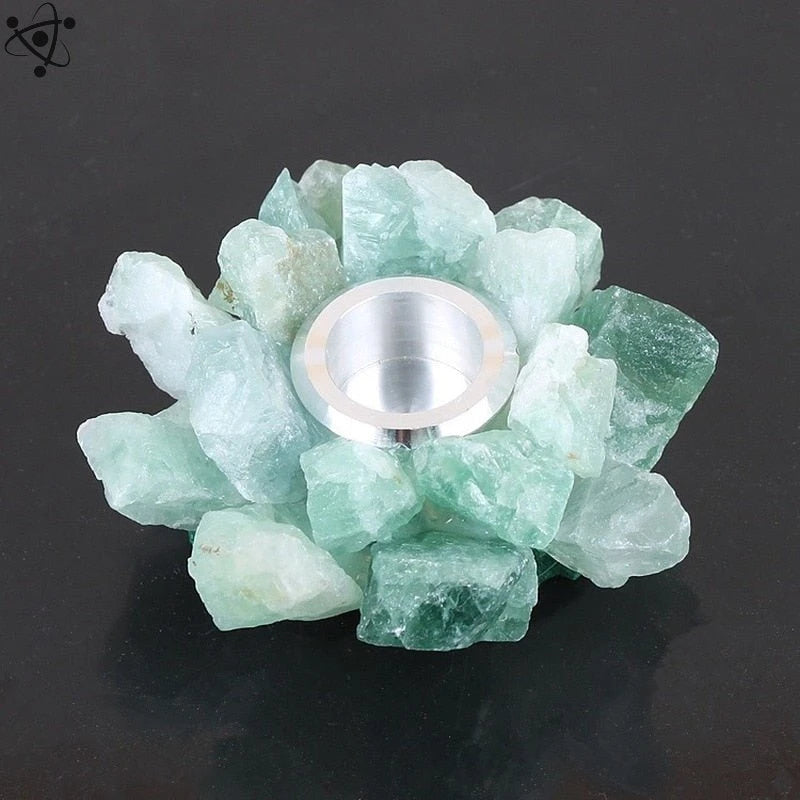 Natural Crystal Candle Fluorite Amethyst Stone Science Decor