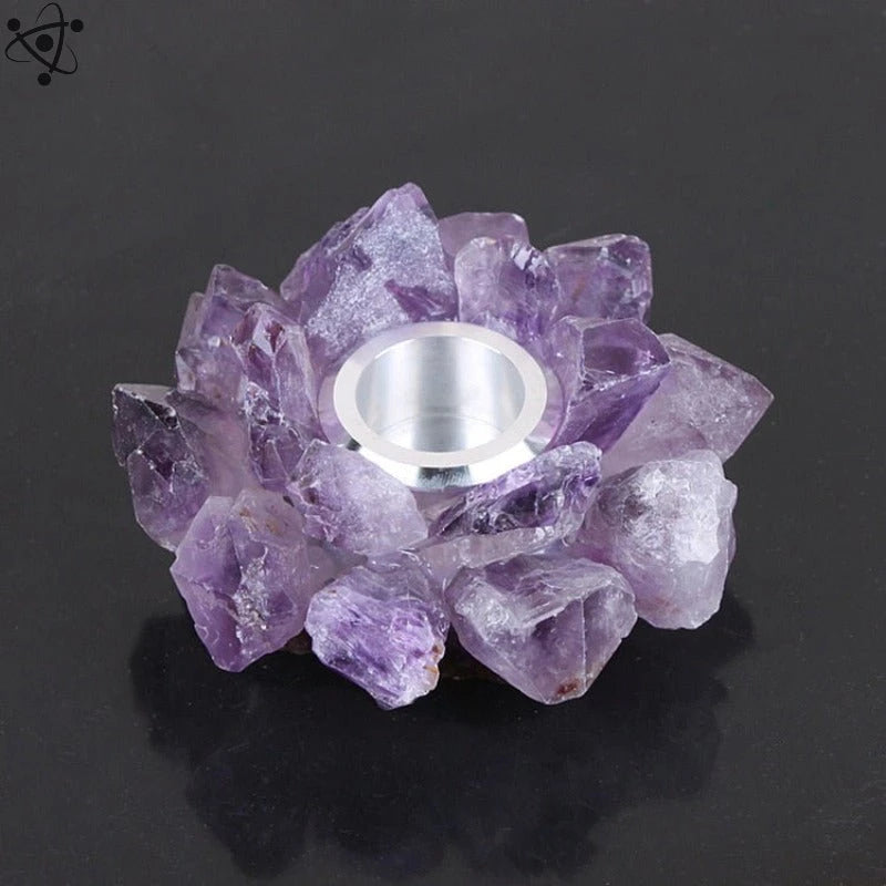 Natural Crystal Candle Fluorite Amethyst Stone Science Decor