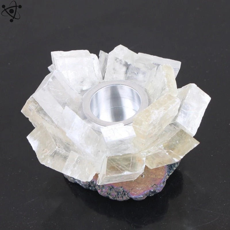 Natural Crystal Candle Fluorite Amethyst Stone Science Decor