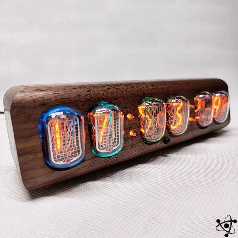 Nixie In Walnut Bluetooth Clock Science Decor