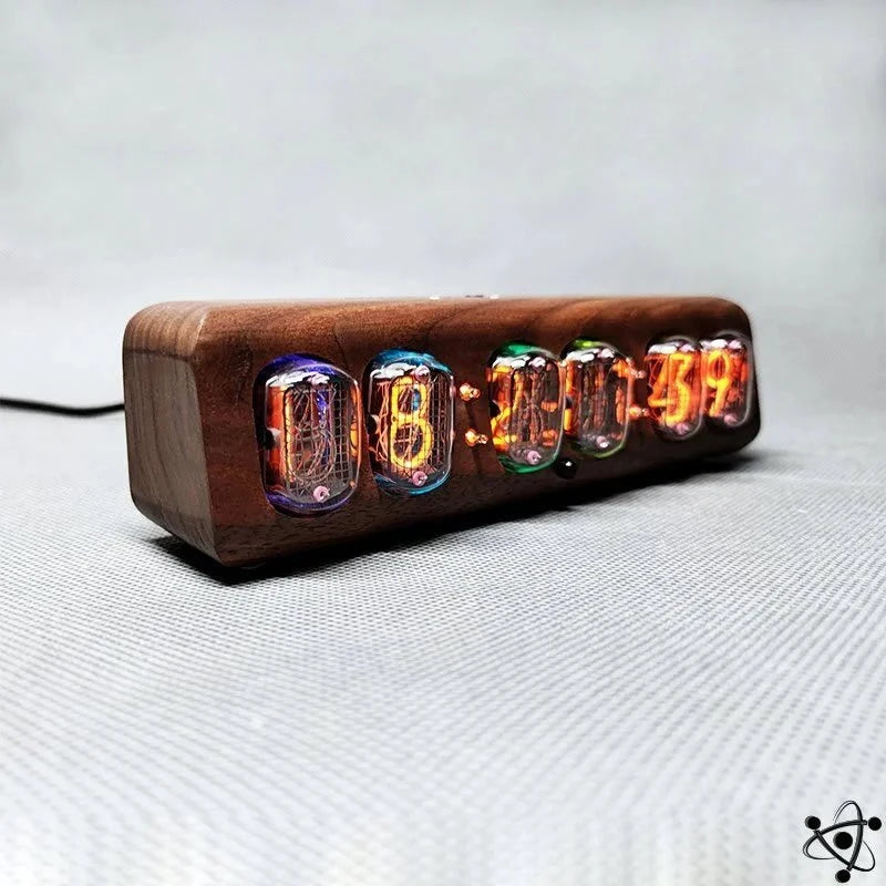 Nixie In Walnut Bluetooth Clock Science Decor