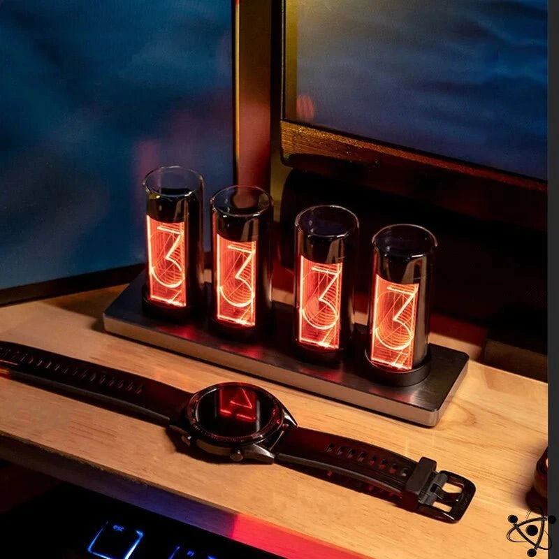 Nixie Tube Clock Metal Led Rgb Science Decor