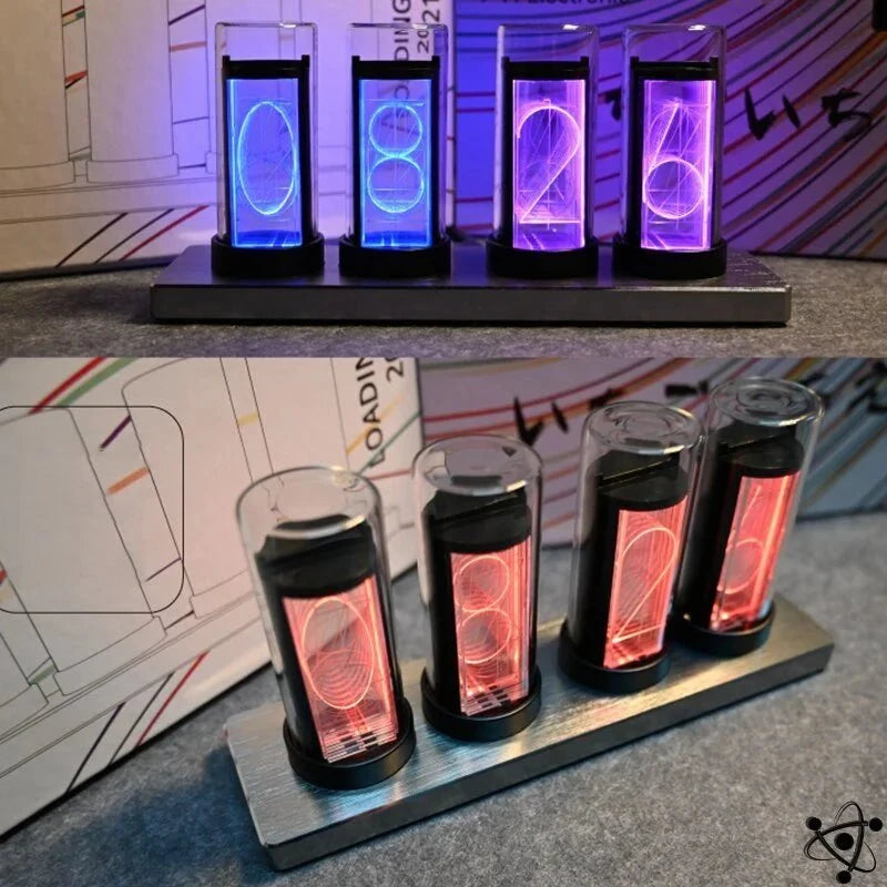 Nixie Tube Clock Metal Led Rgb Science Decor
