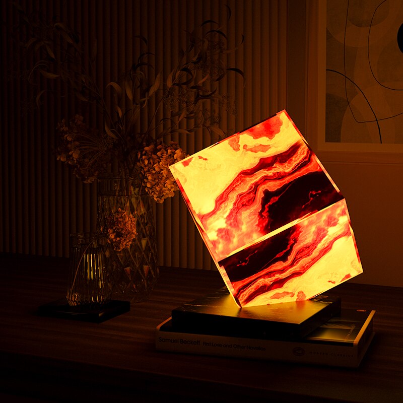 Onyx Marble LED Desk Lamp Science Decor