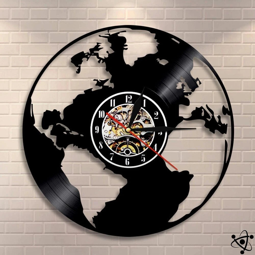 Original Wall Clock Earth Led Science Decor