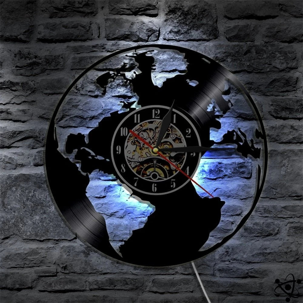 Original Wall Clock Earth Led Science Decor