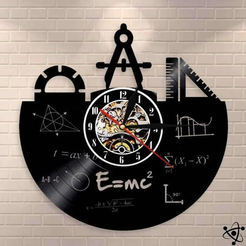Original Wall Clock Geometry E = Mc² Led Science Decor
