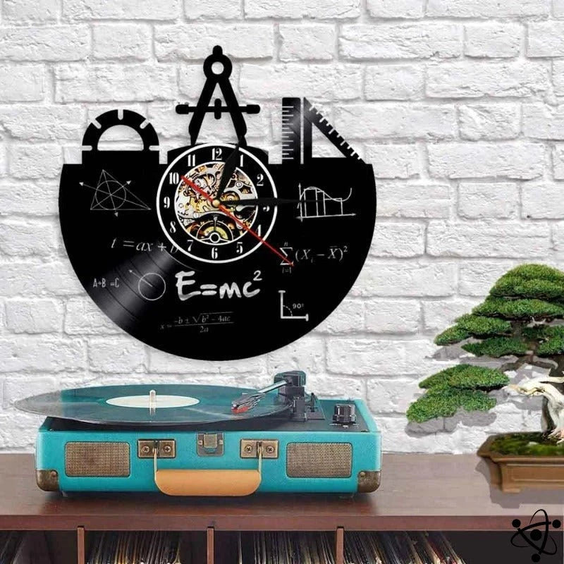 Original Wall Clock Geometry E = Mc² Led Science Decor