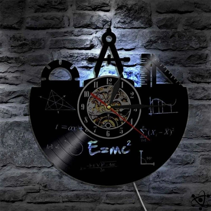 Original Wall Clock Geometry E = Mc² Led Science Decor
