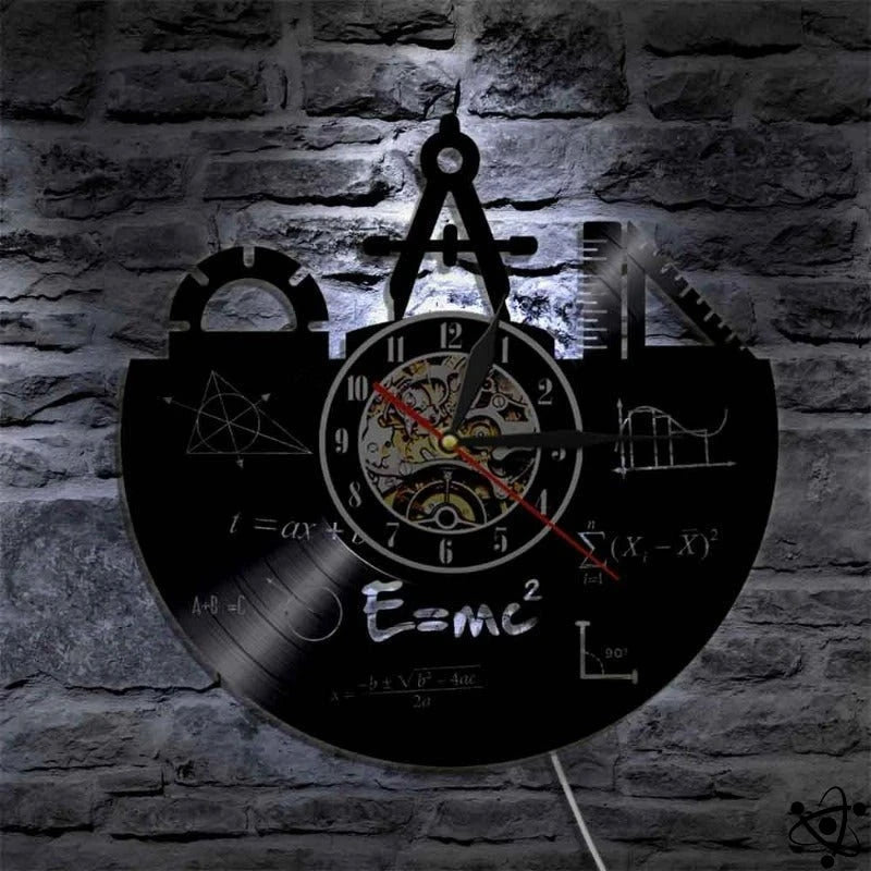Original Wall Clock Geometry E = Mc² Led Science Decor