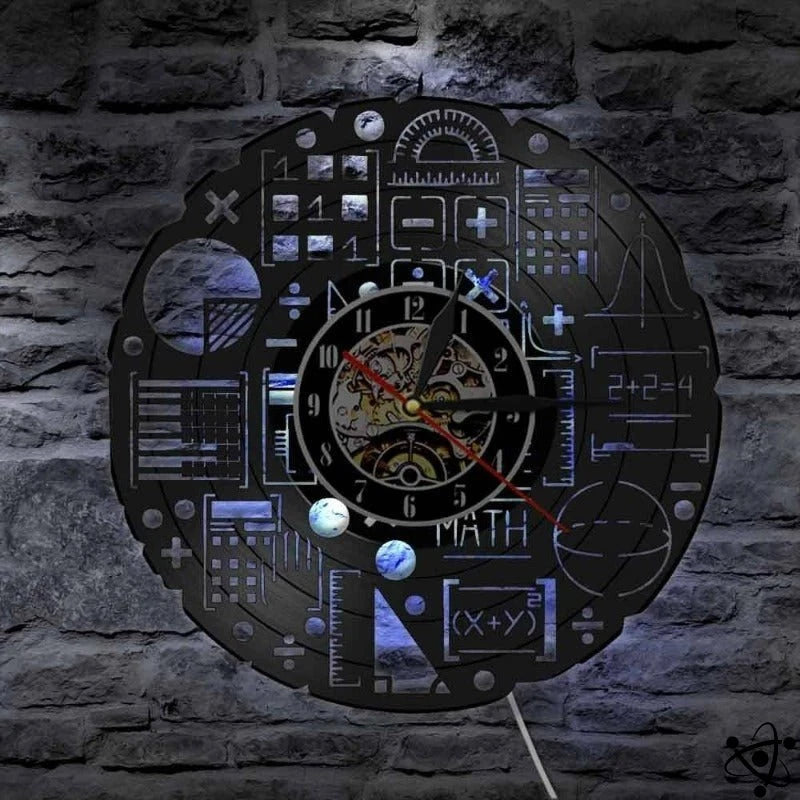 Original Wall Clock Led Mathematical Equation Science Decor