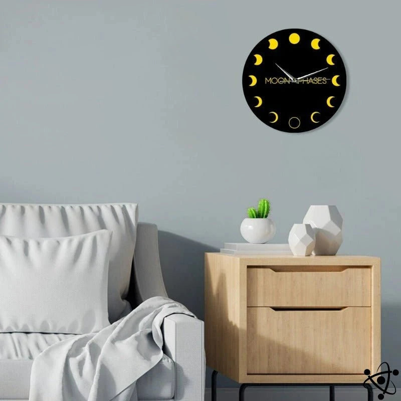 Original Wall Clock Lunar Phase Science Decor