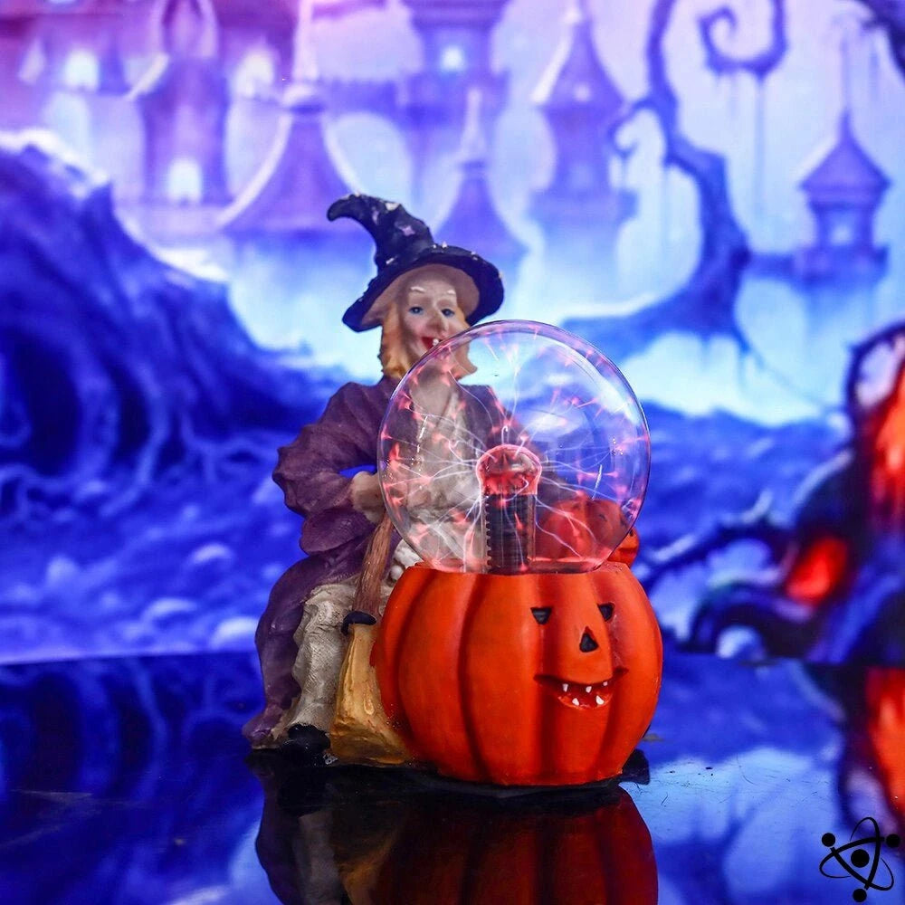 Plasma Lamp Pumpkin & Witch Science Decor