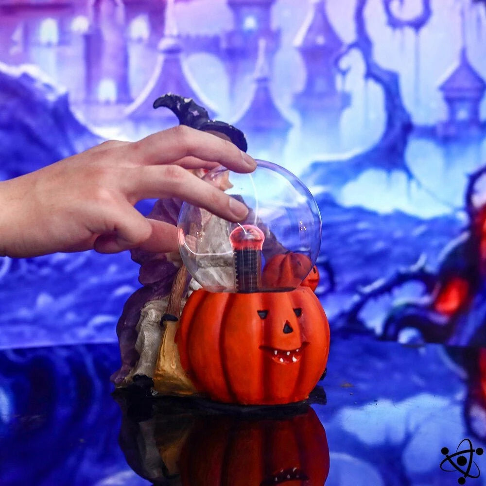Plasma Lamp Pumpkin & Witch Science Decor