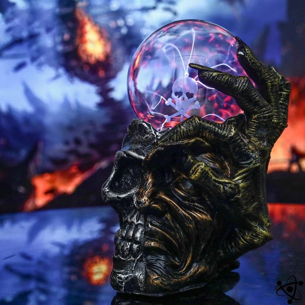 Plasma Lamp Skull & Face Science Decor