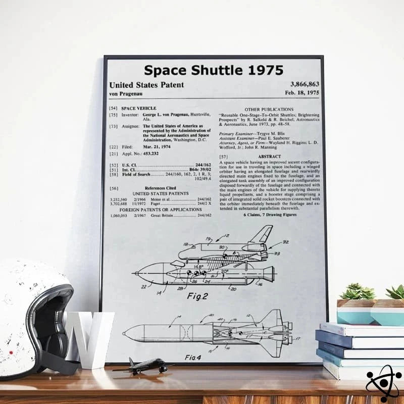 Poster American Space Shuttle Scheme Science Decor
