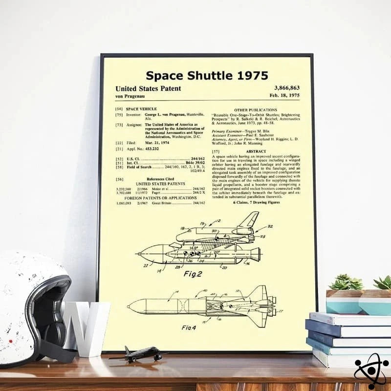 Poster American Space Shuttle Scheme Science Decor