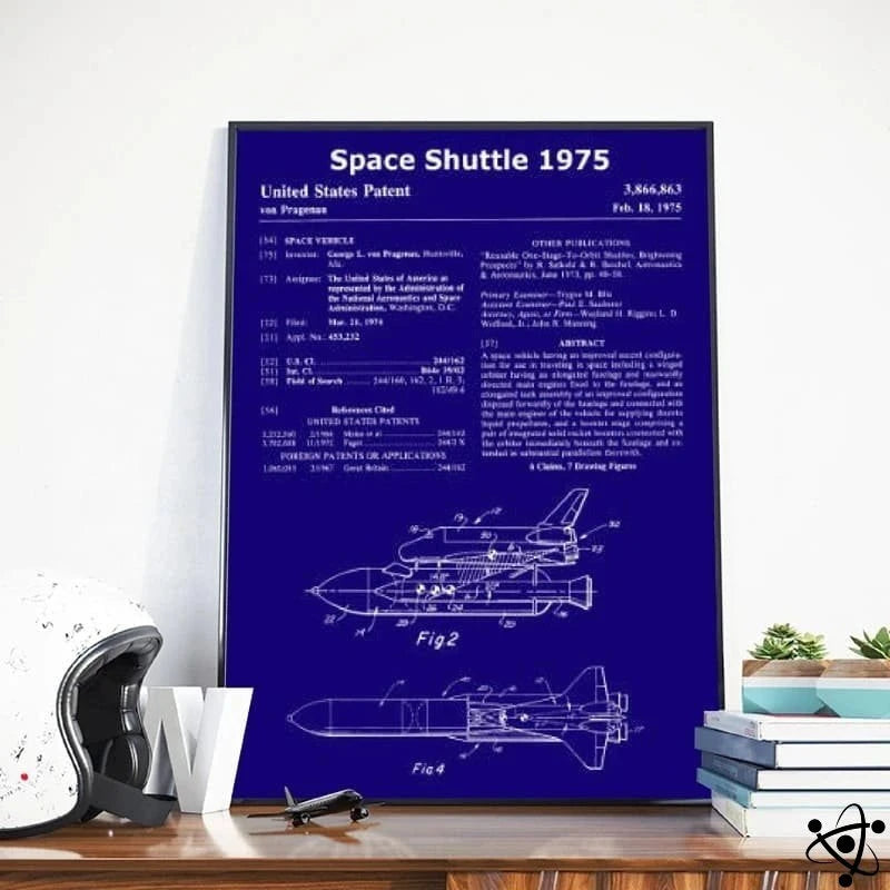 Poster American Space Shuttle Scheme Science Decor