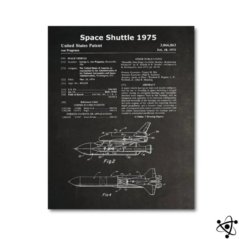 Poster American Space Shuttle Scheme Science Decor