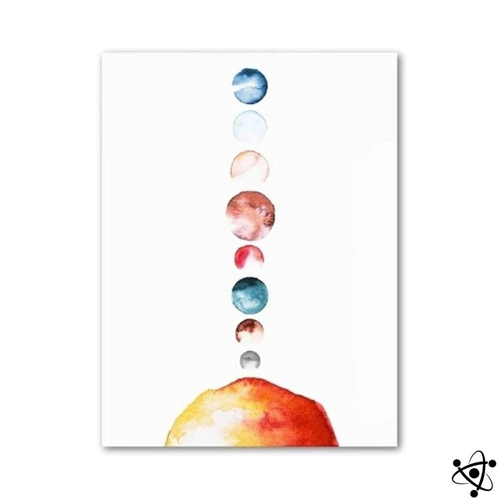 Poster Aquarellate Planets Of The Solar System Science Decor