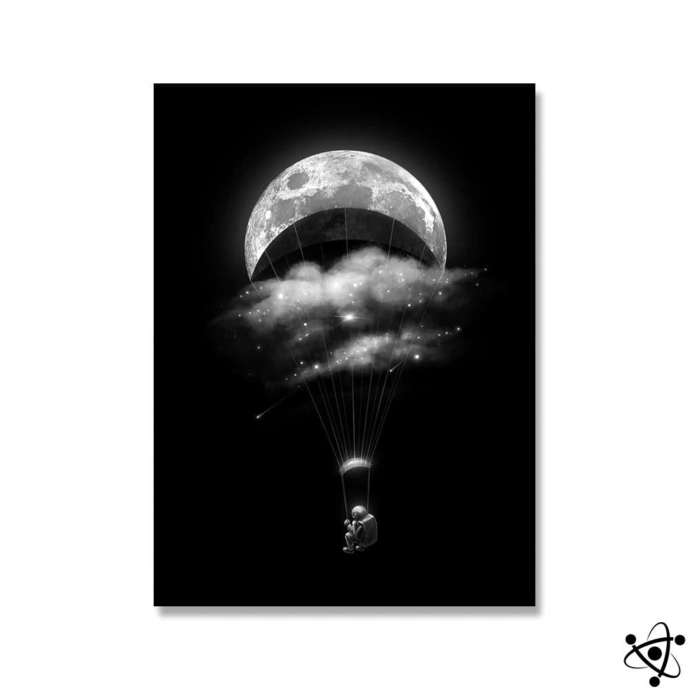 Poster Astronaut In Lunar Paraglider Science Decor