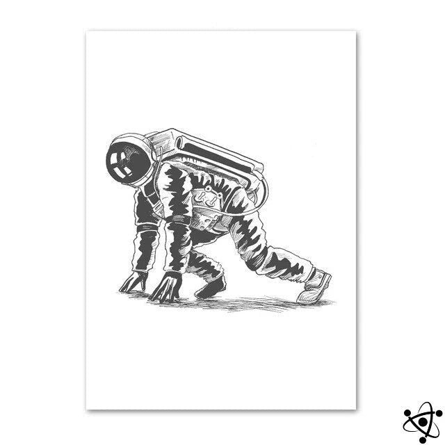 Poster Astronaut Spatial Conquest Science Decor