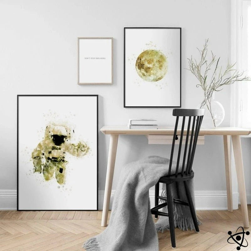 Poster Astronaut & Moon Science Decor