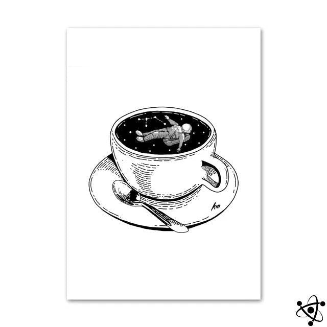 Poster Astronaute Café Science Decor